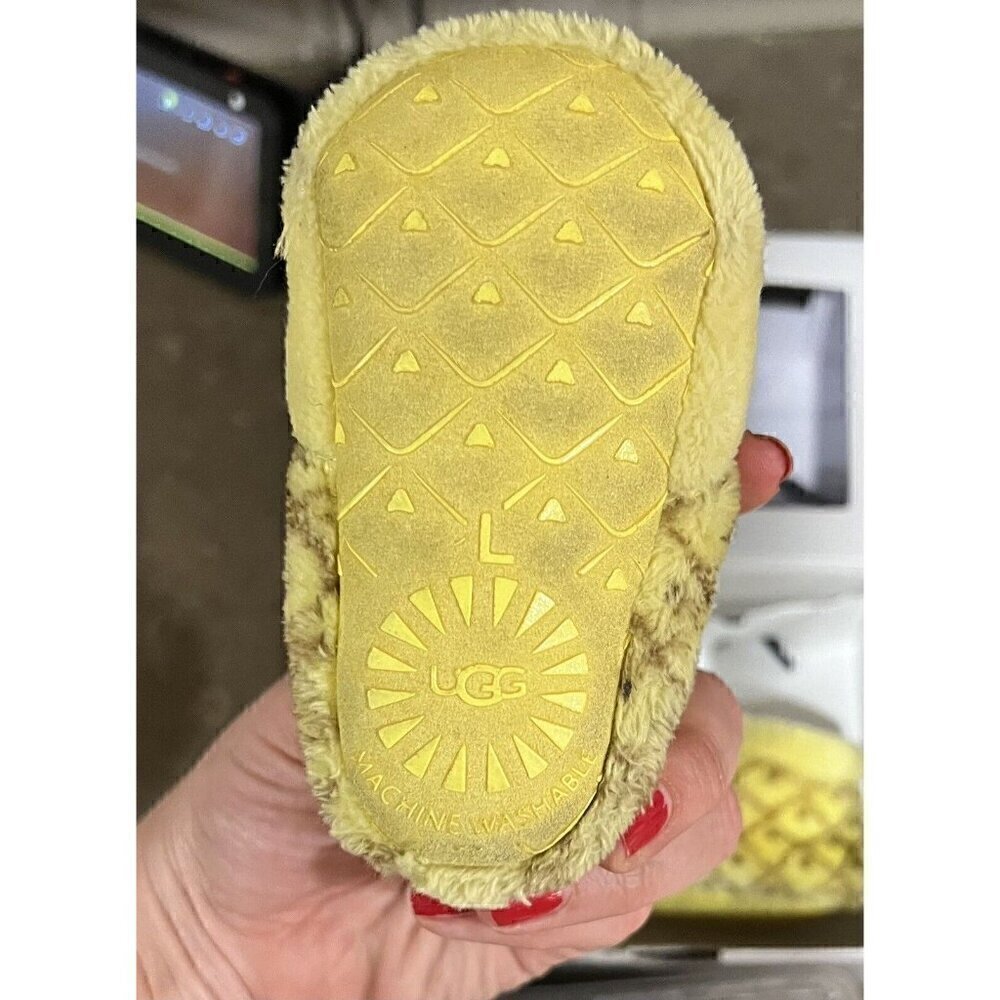Ugg Bixbee Pineapple Stuffie Infant Booties Size 2/3 Slipper Yellow - Picture 2 of 3